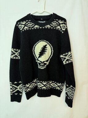 Schott Grateful Dead Stealie Sweater in Black, Size M